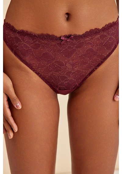 Roma Bordo Dantelli Slip Külot Bordo
