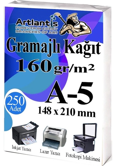 A5 Gramajlı Fotokopi Kağıdı 250 Adet 160 Gr Sertifika Kağıdı Kalın Kağıt Baskı Tüm Yazıcılara Uyumlu 14.8x21cm Ofis Büro
