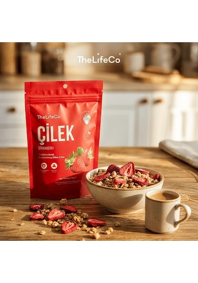 Thelifeco Freeze Dried - Dondurularak Kurutulmuş Dilim Çilek 3'lü Paket 45 G