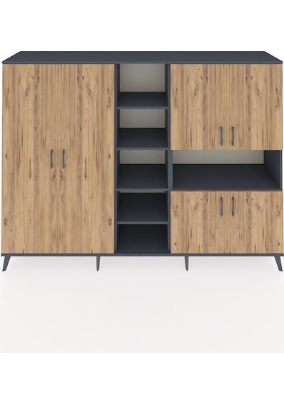 Hyperion Dolap 13 Raflı 6 Kapaklı 220x44x163 Antrasit-çam/antrasit Atlas Çam/antrasıt - Antrasıt Hyperion Dolap 13 Raflı 6 Kapaklı 220x44x163 Antrasit-çam/antrasit Atlas Çam/antrasıt - Antrasıt