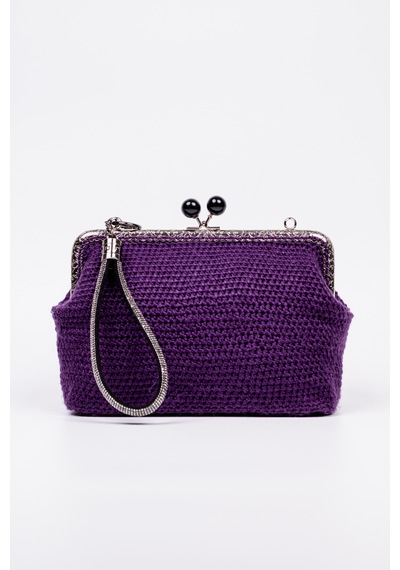 Fabric Craft Bag Portföy Çanta Bilek Askılı Merserize İplik Mor Mor