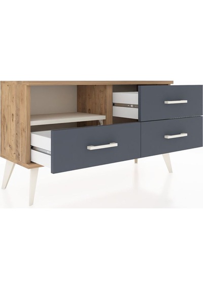 Arges Şifonyer Tek Raflı 3 Çekmeceli 88x30x48 Çam-aytaşı/antrasit Aytaşı/antrasit Arges Şifonyer Tek Raflı 3 Çekmeceli 88x30x48 Çam-aytaşı/antrasit Aytaşı/antrasit