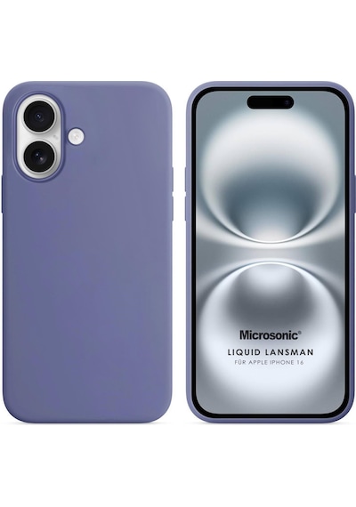 Microsonic Apple iPhone Uyumlu 17 Kılıf Liquid Lansman Silikon Lavanta Grisi -