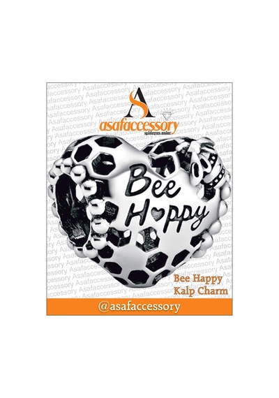 Bee Happy Kalp Charm Gümüş Kaplama