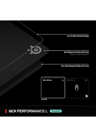 Steelseries Qck Large Performance Balance Gaming Mouse Pad Siyah
