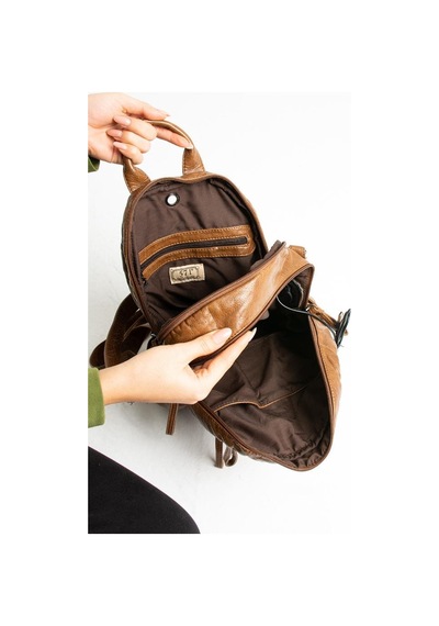 Baginn Y.s.deri Kadın Sırt Çantası Fonksiyonel Kullanım Omuz Çapraz Askılı Bayan Sırt Çantası 35 25 Cm 001