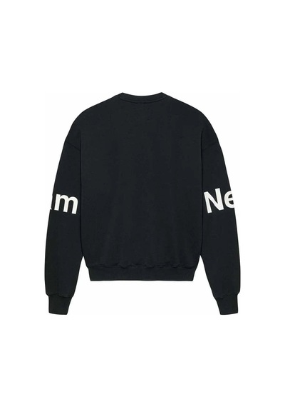 American Rag Cie New Amsterdam Logo Line Sweat - Oversize Unisex Crewneck, Yüksek Kalite 455gms Pamuk Siyah American Rag Cie New Amsterdam Logo Line Sweat - Oversize Unisex Crewneck, Yüksek Kalite 455gms Pamuk Siyah
