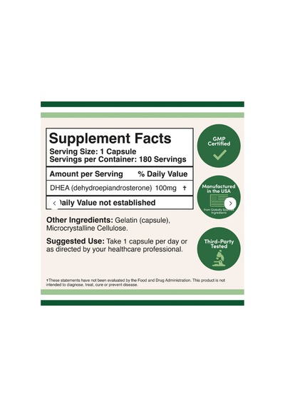 Double Wood Dhea 100mg 180 Capsul. Usa Version 3838