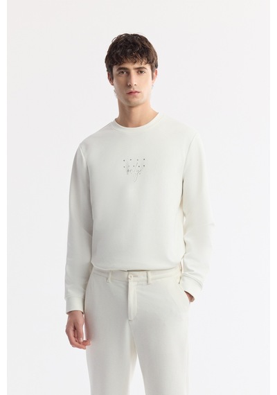 Avva Erkek Beyaz Klasik Bel Pamuklu Jersey Carrot Fit Pantolon A51y3013
