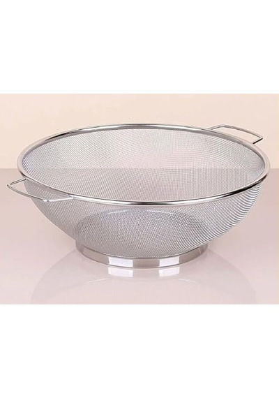 Metal Süzgeç, Paslanmaz Çelik, Çok Amaçlı Ve Dayanıklı Tasarım, Ergonomik Saplı, Makarna, Sebze Ve Meyve İçin İdeal, Kolay Temizlik, Mutfak İçin Şık Ve Pratik 22 Cm