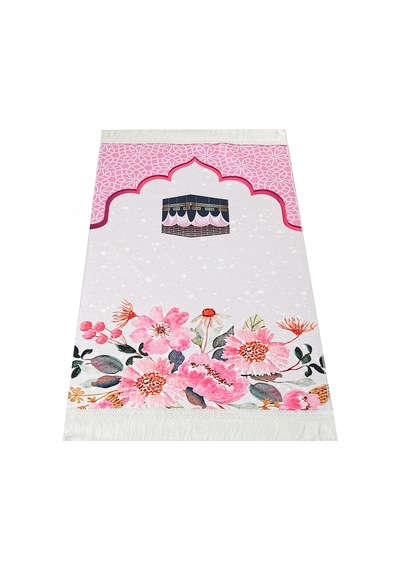 Çocuk Seccadesi Kabe Pembe 82 45 Cm 110 Gr - Tesbih Hediyeli Çok Renkli