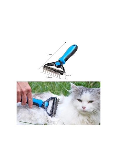 Buffer Plastik Saplı Metal Kedi Köpek Tüy Açıcı Tarak - Kıtık Ve Topak Çözme