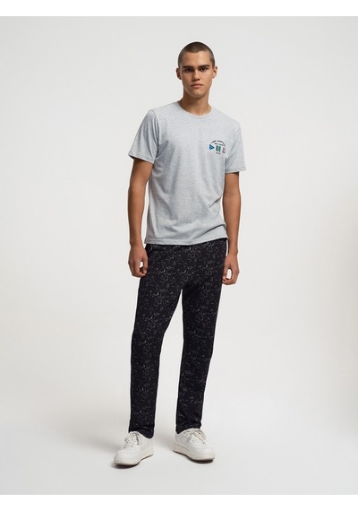 Regular Fit Erkek Pijama Gri Melanj