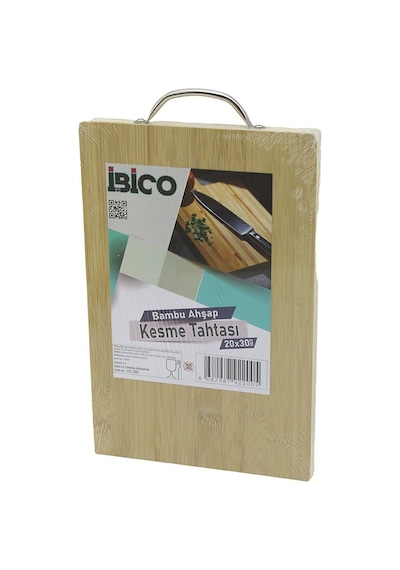 İbico İ22-200 Lüks Ahşap Bambu Kesim Panosu 20x30x1.7cm Metal Kulplu
