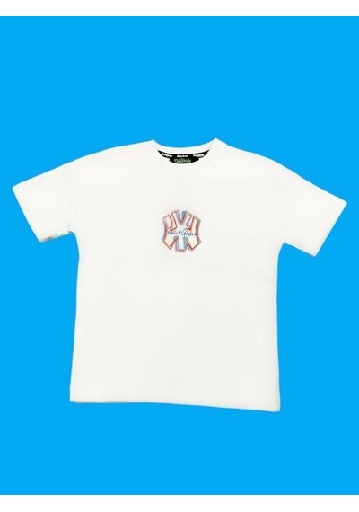 Ekkokids Erkek Çocuk Ny Baskılı Tshirt-14541 Beyaz