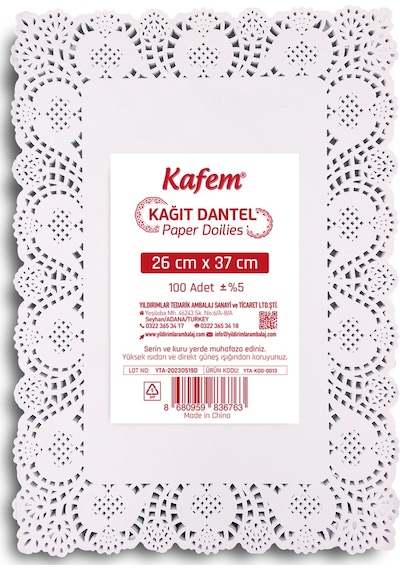 Kafem Dantel Kağıt 26 x 37 cm 100 Lü x 5 Paket