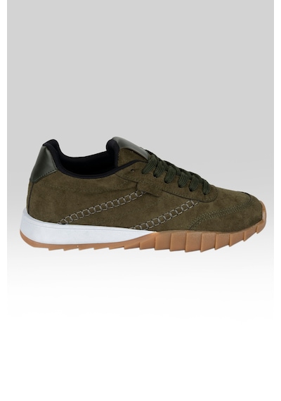 Tw Tonny White New York-048 Deri Spor Yürüyüş Günlük Sneaker Ayakkabı Haki