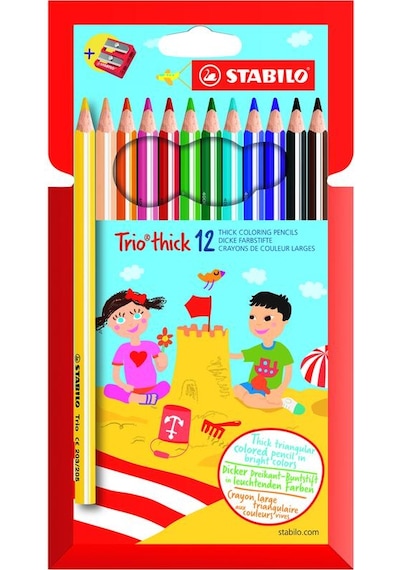 Stabilo Trio Thick Kuru Boya Kalemi 12'li Set + Kalemtıraş