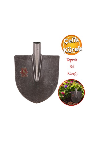 Sapsız Çelik Bahçe Küreği Toprak Bel Belleme Çapalama Aleti Metal Kürek 28 Cm Keskin Sağlam