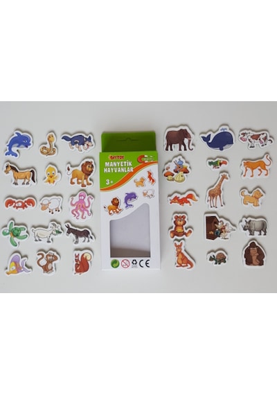 Hayvanlar. Magnet Hayvan Figürleri. 30 Parça. Mıknatıslı Manyetik Oyuncaklar