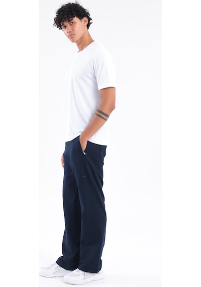 Rowinger 2 İplik Buggy Fit Nakışlı Logo Detaylı Cepli Erkek Eşofman Altı Navyblue