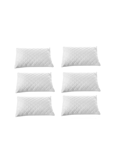 6 Lı Kapitoneli Yastık Koruyucu %100 Pamuk 50x70 Cm Çok Renkli