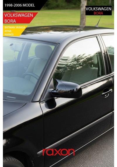 Volkswagen Bora 1998-2006 Batman & Yarasa Ayna Kapağı Parlak Piano Black Sport