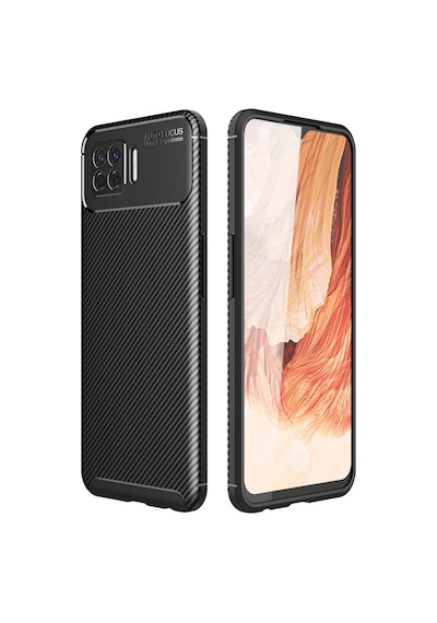 Coverzone Oppo A73 İle Uyumlu Silikon Kılıf Kamera Korumalı Karbon Tpu Brimstone Ultra Slim Fit Delux Siyah