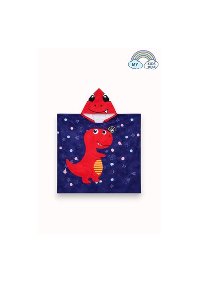 My Kids Wear Erkek Çocuk Deniz Kombini 3 Lü Set Mayo, Havlu Ve Bone 12579 Açık Mavi - Kırmızı