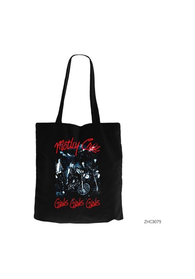 Mötley Crüe Girls Siyah Kanvas Bez Çanta