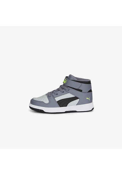 Puma Rebound Layup Çocuk Gri Spor Ayakkabı Düz 370488 Gri