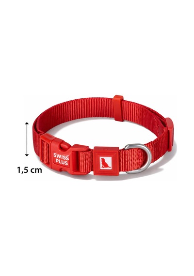 Swissplus Urban Paws Köpek Tasması Crimson Red Ayarlanabilir, Dayanıklı, Hafif-15mm Kırmızı