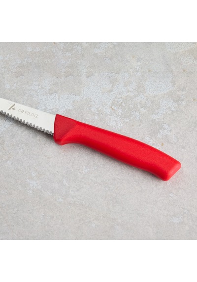 Aryıldız Rexa Tırtıklı Sebze Bıçak Kırmızı 10 Cm Renkli
