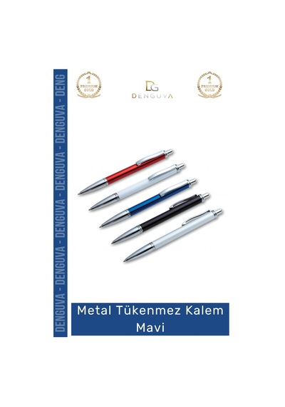 Kalem Kurumsal Logo Baskılı Lazer Kazıma Uyumlu Şık Promosyon Ofis Metal Tükenmez Kalem Mavi