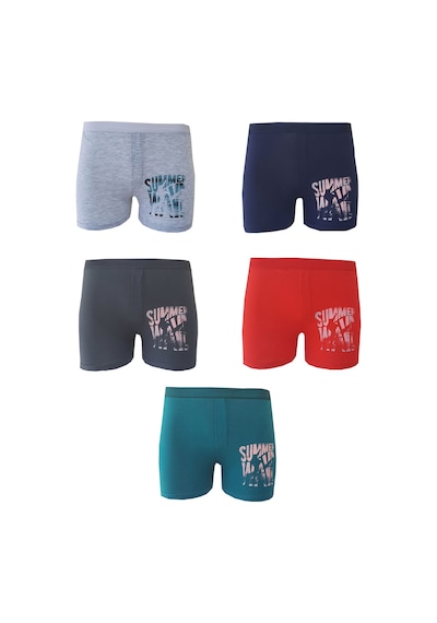 Hepsine Rakip 5li Erkek Çocuk Boxer Renkli Desenli Eğlenceli Rahat Çok Renkli