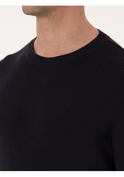 Cacharel Lacivert Slim Fit Pamuk Karışımlı Bisiklet Yaka Selanik Örgü Triko Kazak Cacharel Lacivert Slim Fit Pamuk Karışımlı Bisiklet Yaka Selanik Örgü Triko Kazak