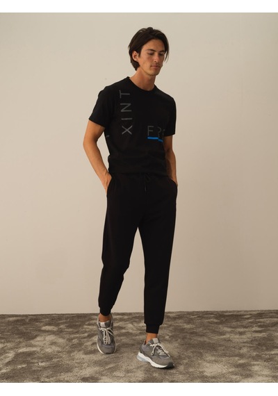 Xint Siyah Pamuk Dokulu Regular Fit Sweat Pantolon 380157