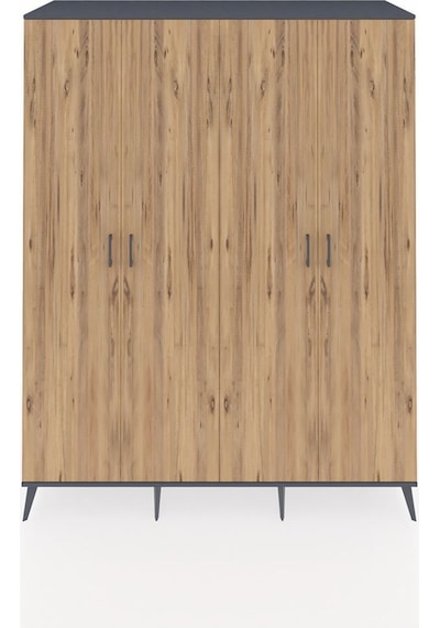 Kronos Gardrop 4 Raflı 4 Kapaklı 4 Askılı 176x59x221 Antrasit-çam/aytaşı Beyaz Kronos Gardrop 4 Raflı 4 Kapaklı 4 Askılı 176x59x221 Antrasit-çam/aytaşı Beyaz