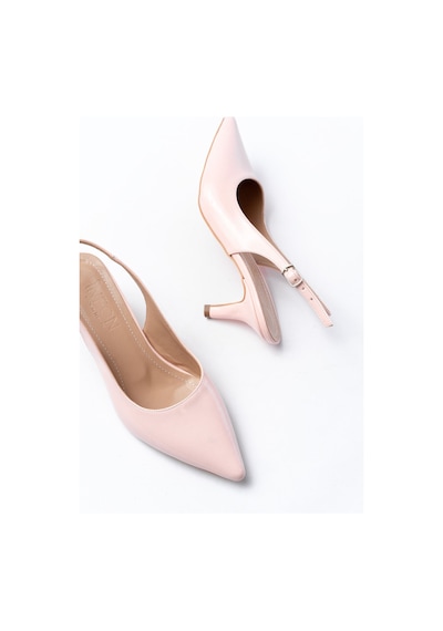 St-1152 Pembe Rugan Günlük 7 Cm Topuklu Kadın Ayakkabı Pudra