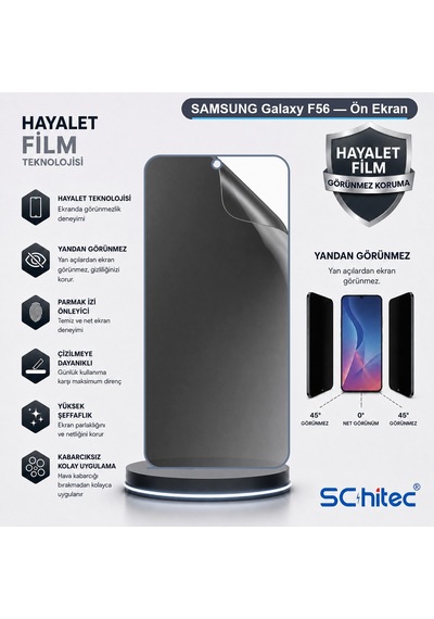 Samsung Galaxy F56 Uyumlu Ön Yüzey Hayalet Privacy Hidrojel Ekran Koruyucu 06802254