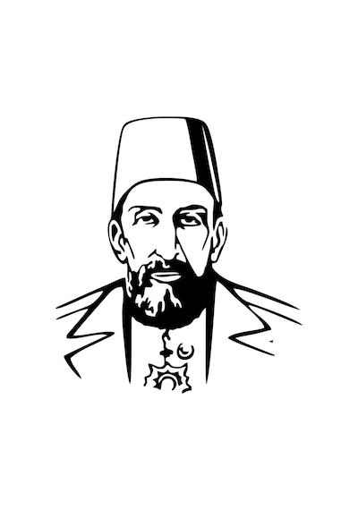 2.abdülhamit Silüet Sticker 17x17 Cm Siyah