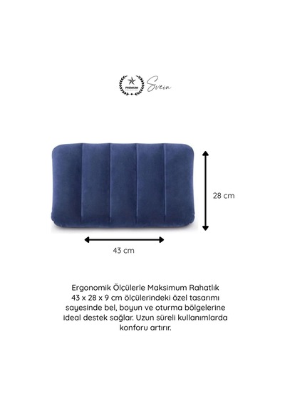 Yastık Kadife Kaplı Şişme Minder Yastık Taşınabilir Konforlu Ergonomik Kamp Seyahat Oturma Destekli Diğer