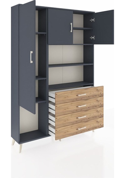 Arges Dolap 7 Raflı 4 Çekmeceli 3 Kapaklı 132x30x195 Antrasit-antrasit/çam Antrasıt/atlas Çam Arges Dolap 7 Raflı 4 Çekmeceli 3 Kapaklı 132x30x195 Antrasit-antrasit/çam Antrasıt/atlas Çam
