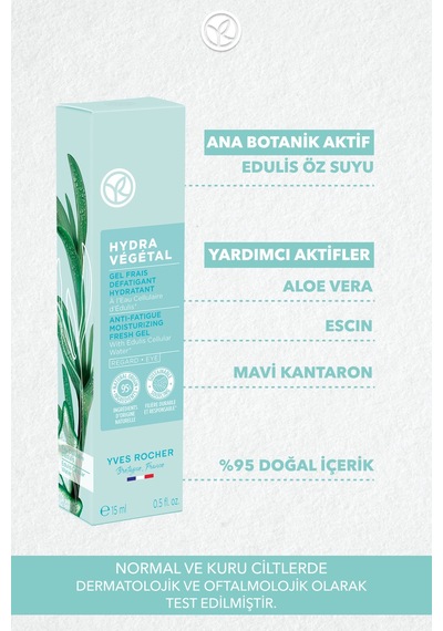 Yves Rocher Normal-kuru Cilt,aloe Vera&escin,jel Dokulu Göz Kremi-hydra Vegetal Bitkisel Nemlendirici Bakım-15ml
