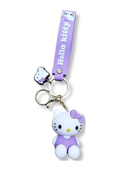 Hello Kitty Purple Edition 3d Figürlü Bilek Kayışlı Anahtarlık - 1 Adet