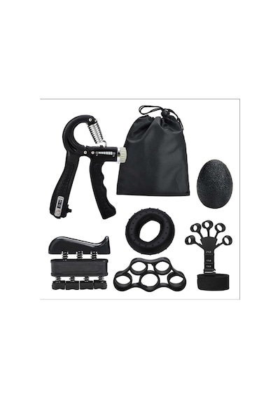 Sgeteknoloji 6 Lı El Kol Bilek Güçlendirici Set Fitness El Egzersizi Kavrama Parmak Tutucu Bilek Güçlendirme Siyah