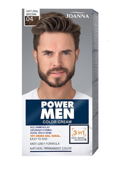 Power Men Krem Boya 3ü1 Arada Saç Sakal Bıyık 04 Doğal Kahverengi 3 Adet