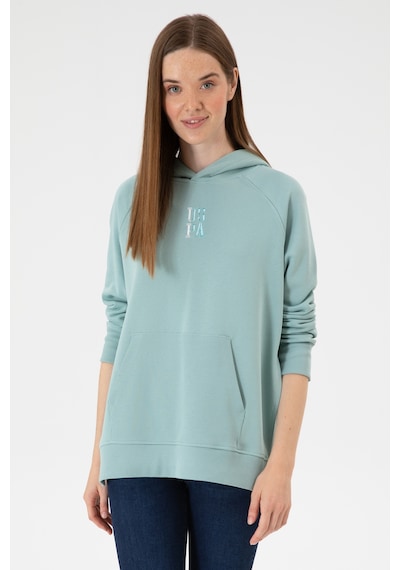 U.S. Polo Assn. Kadın Mint Yırtmaçlı Kapüşonlu Sweatshırt 50313611-VR090