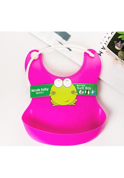 Bebek Mama Önlüğü Dökülme Engelleyici Bükülebilir Pembe