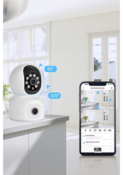 Thentech 320 Derece Dönebilen Wifi Bağlantılı Uzaktan İzlenebilir Güvenlik Kamerası Ip Kamera Güvenlik